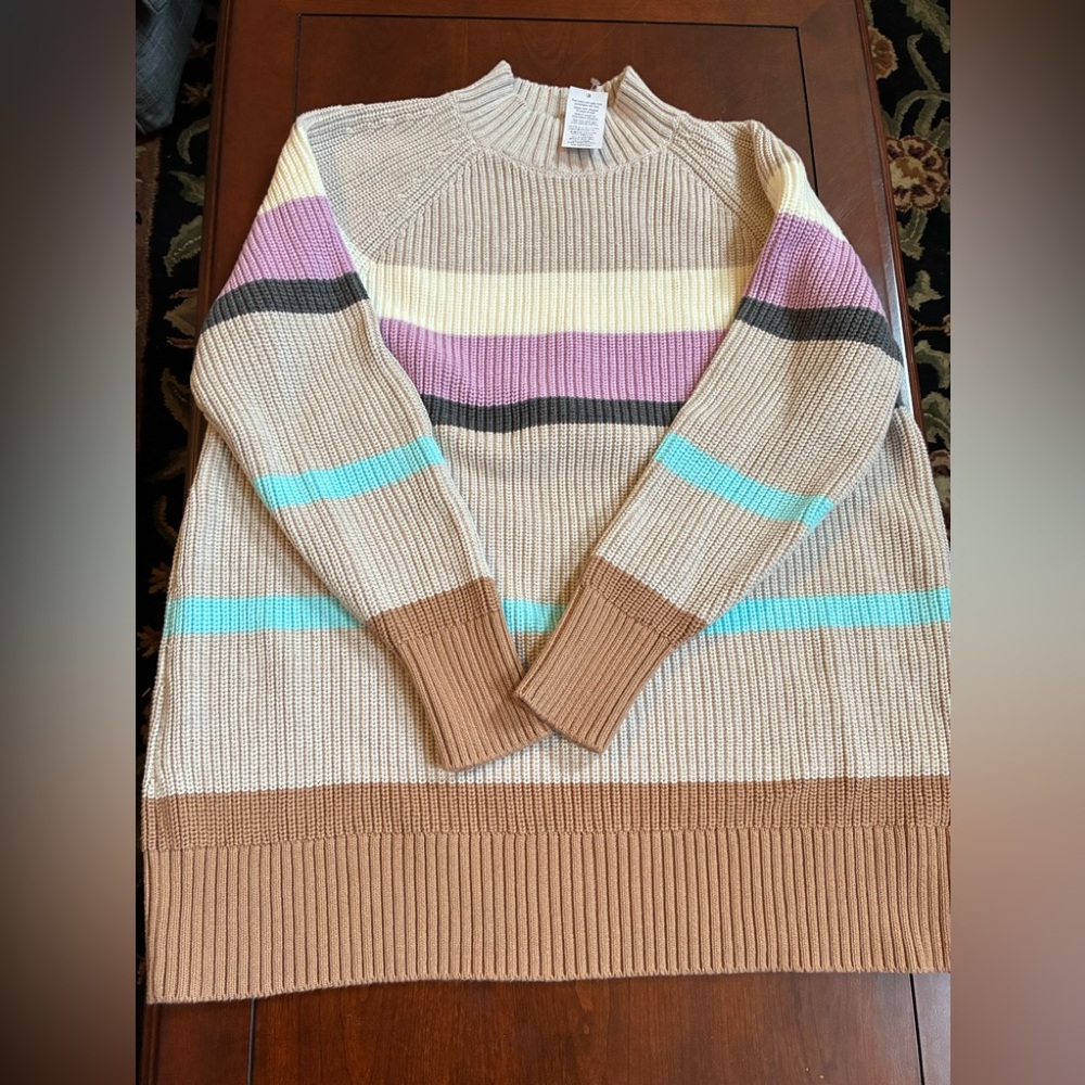 Lands' End Multicolor Striped Sweater